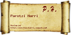 Parotzi Harri névjegykártya